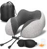 Travel Pillow Air Plane Sleep Memory Foam Relax Neck Support  Set Eye Mask