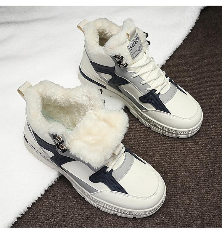 Fashion Men's Winter Warm Cotton Shoes 2025 New Classic Fashion Retro Plush Comfortable Anti Slip Snow Boots Outdoor Sports Casual Shoes