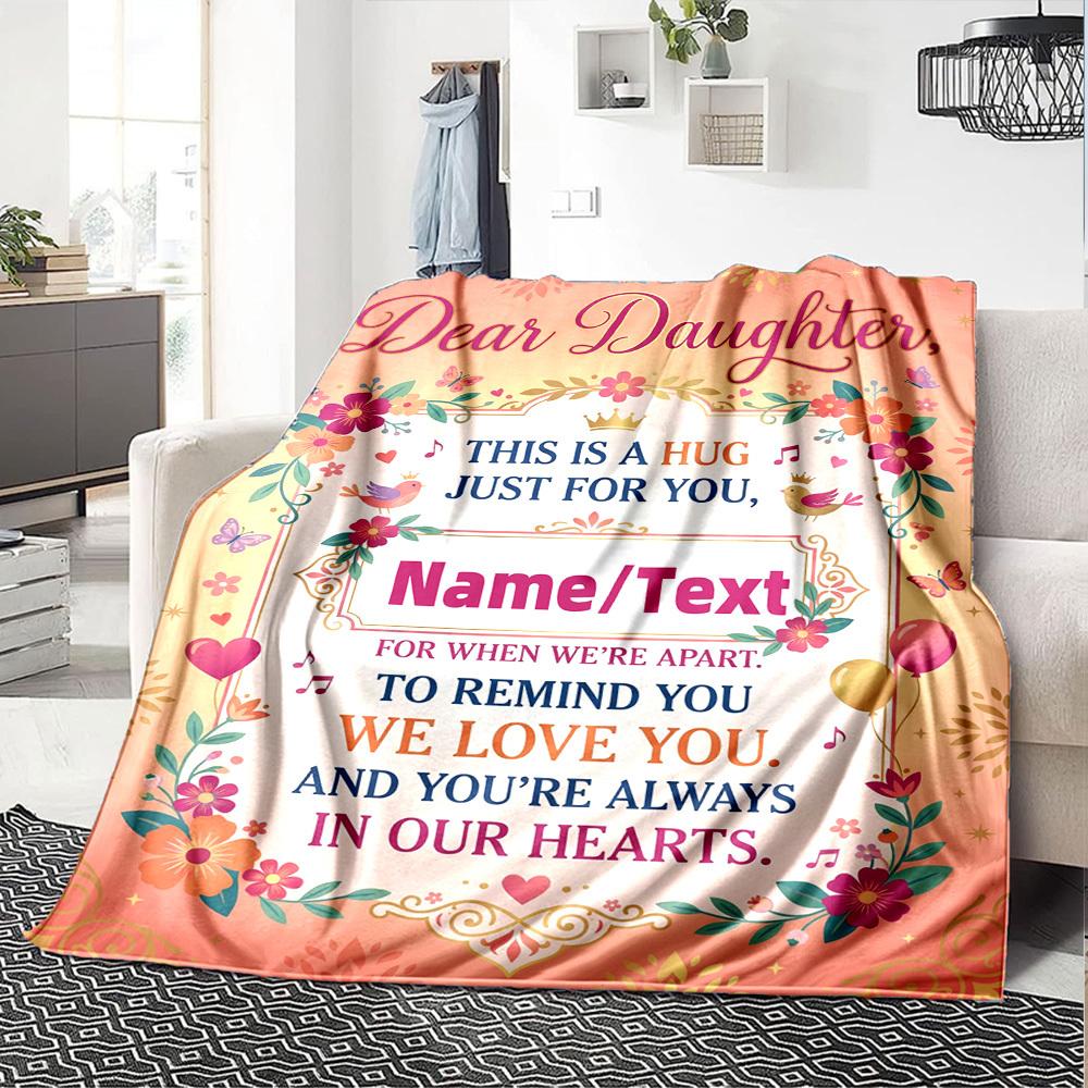 Hug From Afar Love Always Customize Your Name Blanket Soft Warm Cozy Versatile For Sofa Couch Office Bed Picnics Ideal For All Seasons Warmthful Decor