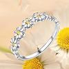 CAOSHI Aesthetic Daisy Flower Design Ring for Women 925 Sterling Silver Elegant Luxury Jewelry High-end Eternity Wedding Jewelry