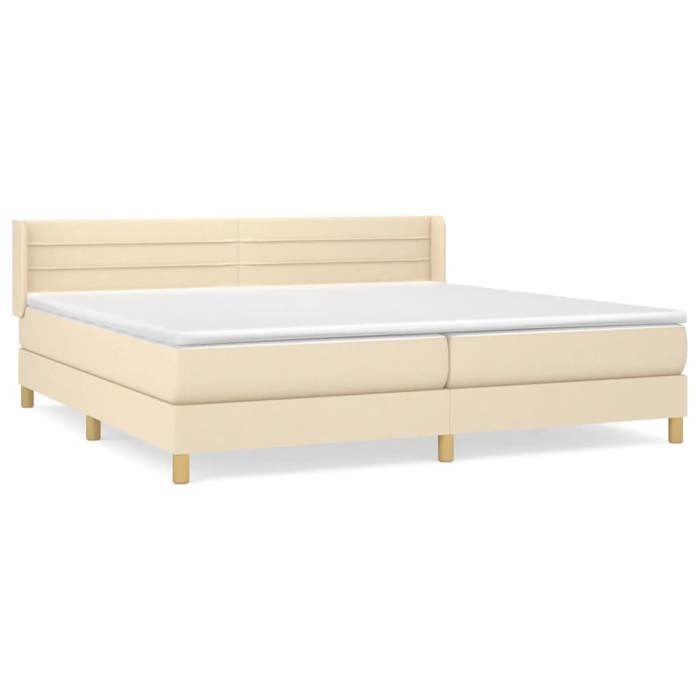 Maison Exclusive - Sommier à lattes de lit avec matelas Crème 200x200 cm Tissu
