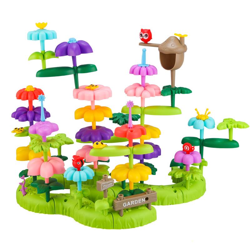 Large Particle Assembled Building Blocks Girls Plant Cognitive Logical Thinking Puzzle Building Blocks Garden