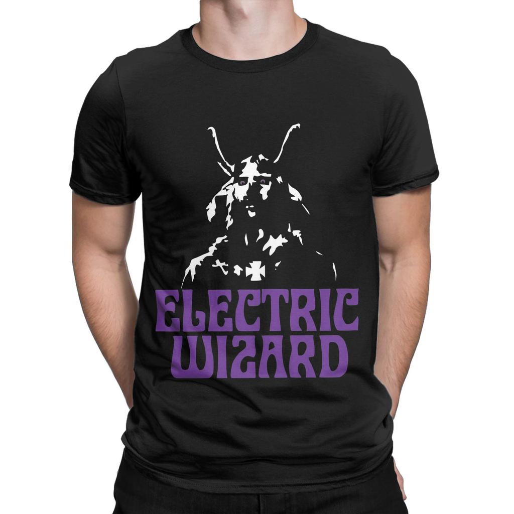 Футболка Electric Wizard Мужская Прогрессив-метал Крутые Футболки из Чистого Хлопка Футболки с Коротким Рукавом и Круглым Вырезом Одежда для Вечеринок