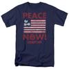 Футболка Woodstock Peace Now Мужская Лицензированная 60-х Рок-группа Фестивальная Футболка Темно-синяя