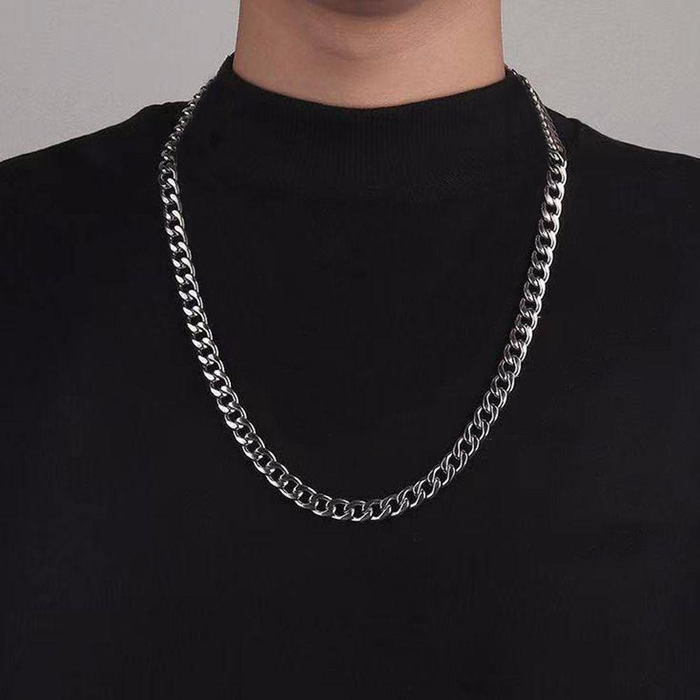 Сталь Женские Модные Украшения Парные Ожерелья Цепочка на Ключицу Кубинская Цепочка Ожерелье Мужское Ожерелье