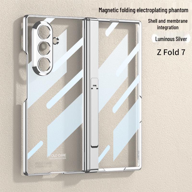 Samsung Z Fold 7 Электрооцинкованный Прозрачный Магнитный Защитный Чехол