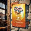 1 шт. Официальная металлическая табличка Disney к 20-летию - Винтажный коллекционный настенный декор Диснейленд Париж с волшебными персонажами, Тяжелая