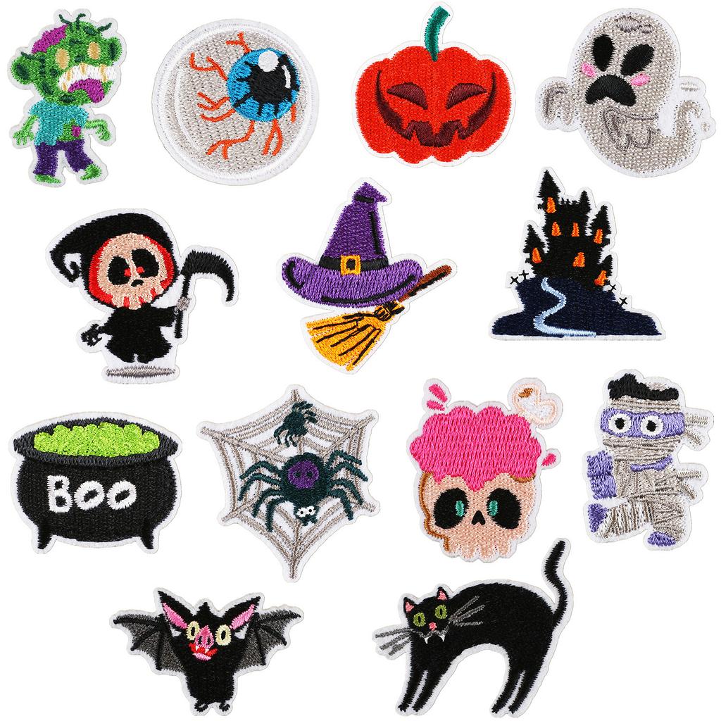 Horror Tree Demon Embroidery Cloth Sticker Mummy Patch Sticker Computer Embroidery Chapter Ghost Embroidery Sticker Cartoon Haunted House Patch