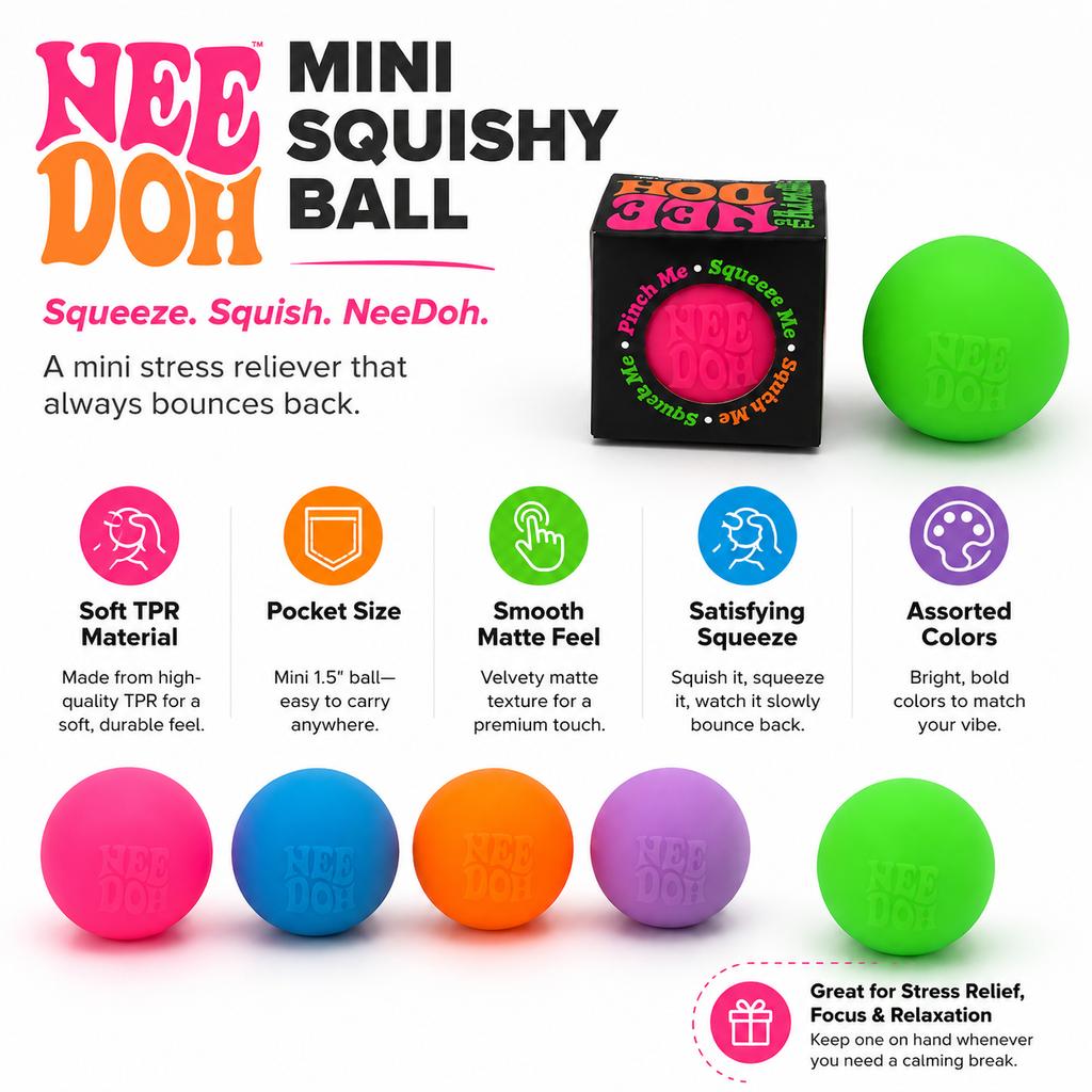 Мячик NeeDoh Small Ball для сжатия, снимающий стресс, мягкий шарик для сжатия помогает взрослым снять стресс