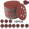 100PCS 5 Inch 8 Hole Red Sanding Disc Flap Sandpaper Velour Dry Polishing Self Adhesive Backing Grit Polish Pad