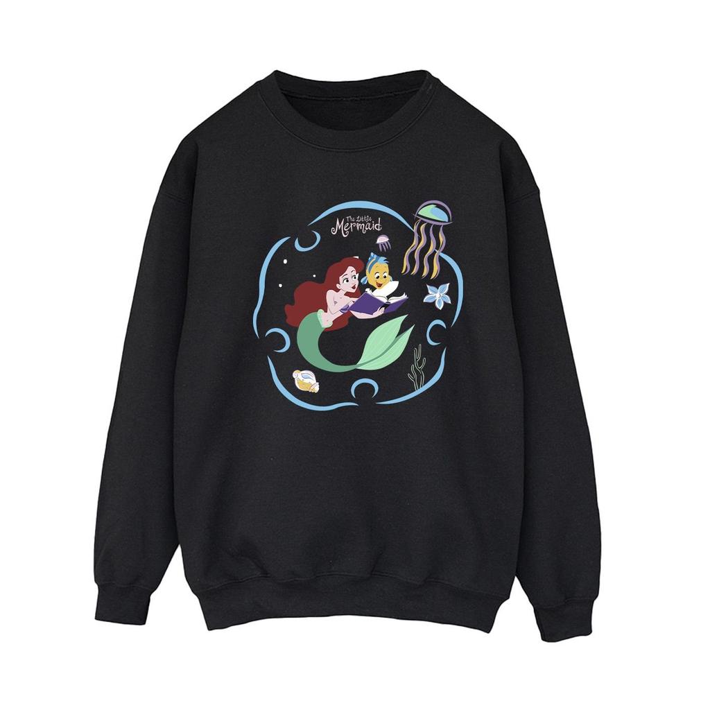 Disney Womens/Ladies The Little Mermaid Reading A Book Sweatshirt