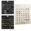20 Pairs Cute Stud Earring Tiny Piercing Earring Crystal Zircon Flower Star Heart Earring Exquisite Jewelry for Girl