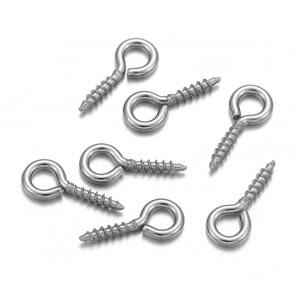 300/500pcs Mini Screw Pendants Eyepin Keychain HookThreaded Pin Fitting DIY Jewelry Bracelet Necklace Making Accessories