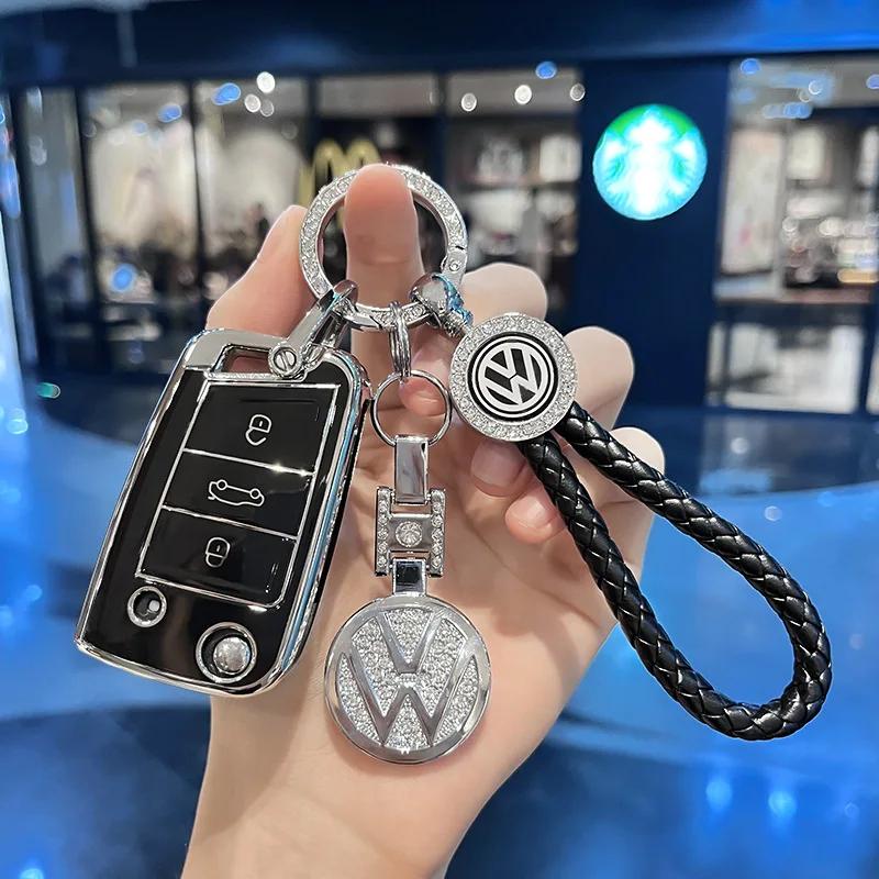 Горячий TPU чехол-оболочка-сумка для автомобильного брелка-ключа для Volkswagen VW Polo Golf 7 MK7 Tiguan Passat Jetta E-golf Автомобильный брелок Аксессуары