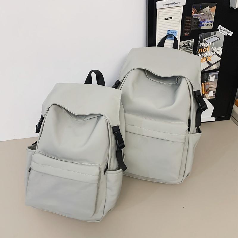 Однотонный школьный рюкзак в студенческом стиле для мужчин, легкий водонепроницаемый рюкзак для женщин, школьный рюкзак для поездок на работу