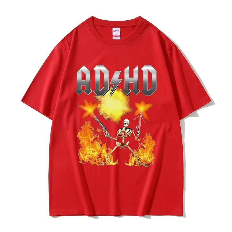 Awareness T Shirt Audhd Funny Overstimulated Meme Short Sleeve TShirts Women Fashion T-shirt Streetwear Aesthetic Clothes Tops