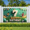 Happy 7th Birthday Banner Soccer Sports Theme Football Event Birthday Party Decoration Backdrop Photography Background Props