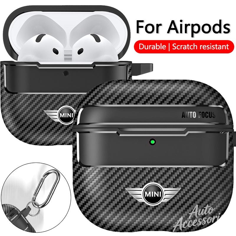 Кейс для наушников из углеродного волокна, корпус для Bluetooth-гарнитуры для Airpods 1/2/3/4/Pro с брелоком-карабином для BMW Mini Cooper One JCW djpxh44