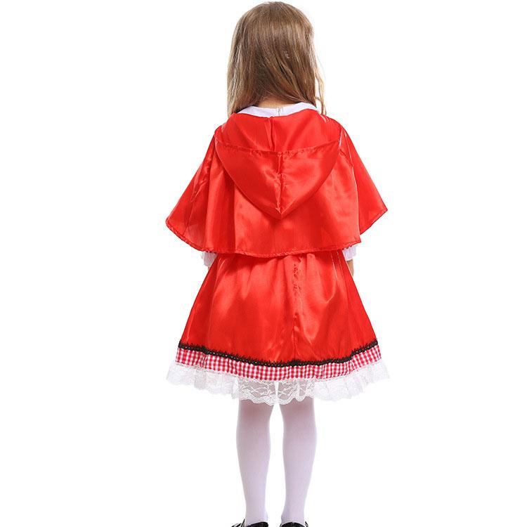 Little Red Riding Hood Girl Cosplay Costume Tutu Hooded Cloak Newborn Romper Dress Christmas Party Kids Girl Dress For 3-8 Year