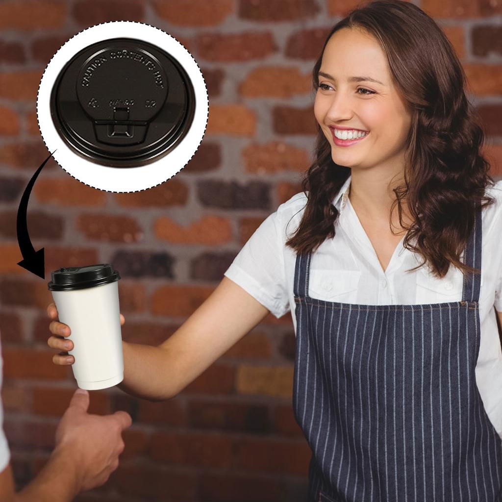 25 Pack Disposable Paper Coffee Cups With Black Dome Lids - Suitable For Hot Drinks, Cold Drinks, Coffee, Tea, Cocoa, Travel, , Home, Cider, Hot Cho