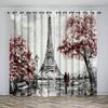 Paris Eiffel Tower Painting Curtains Romantic Mary Gem Ho Bedroom Living Room Kitchen Balcony Window Decoration 2 Pcs
