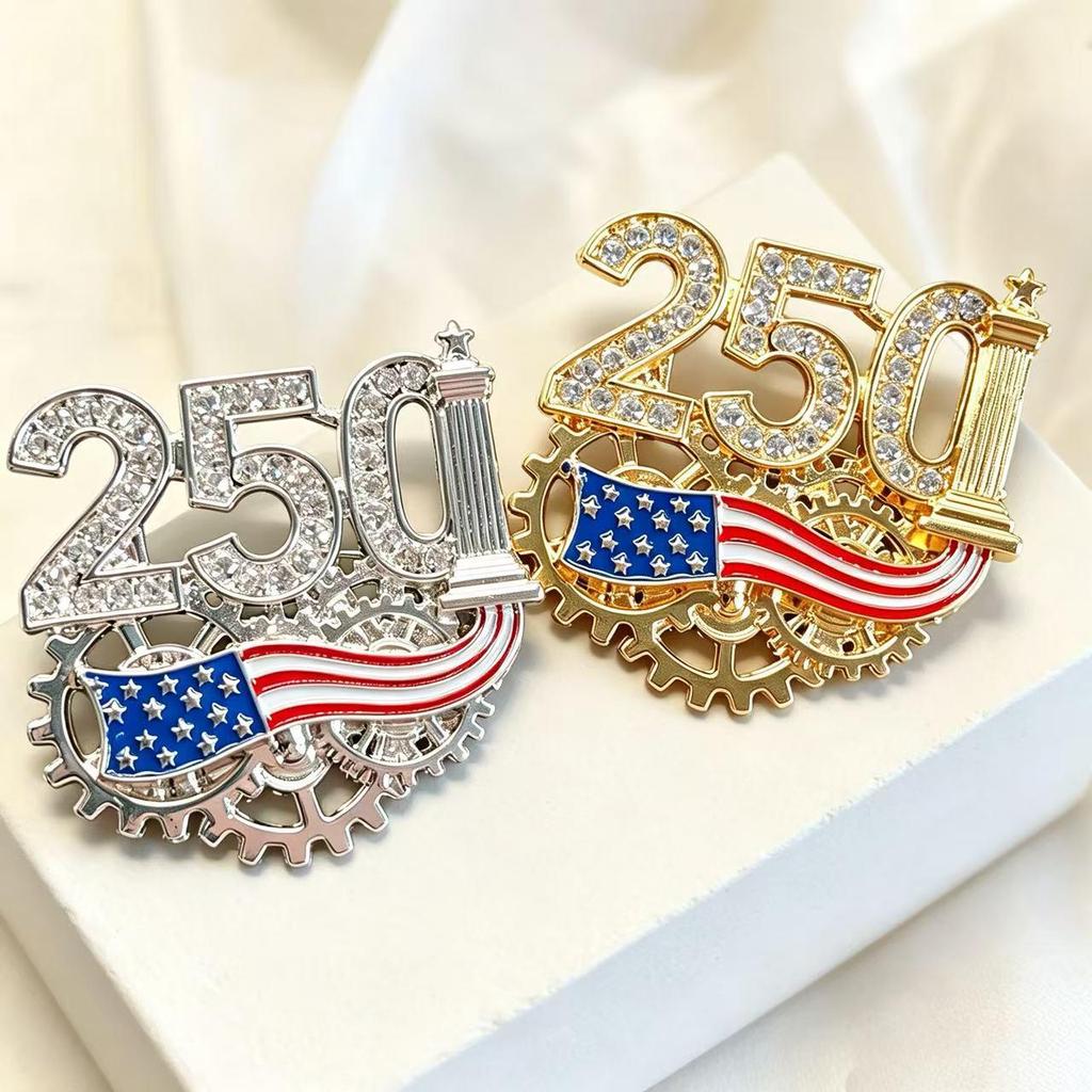 250th Anniversary USA Brooch Pin: Elegant Lapel Pin & Clothing Accessory