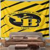 BSC Young Boys Logo with Yellow Stripes Pattern Wall Hanging Tapestry Decorative Tapestry Home Decor for Bedroom and Living Room