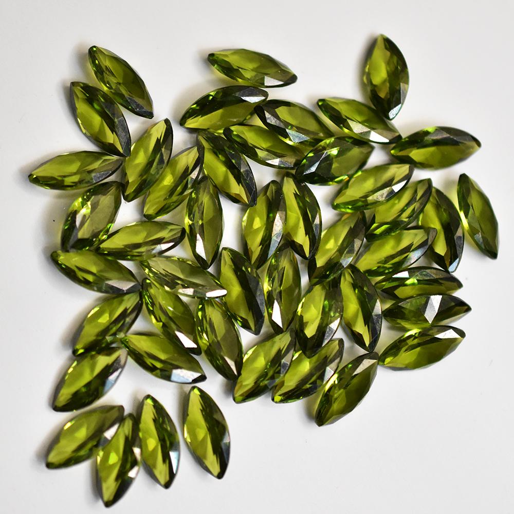 Natural Green Sapphire Loose Gemstone 20 pcs 10x5 mm Marquise Cut Lot Stone September Birthstone