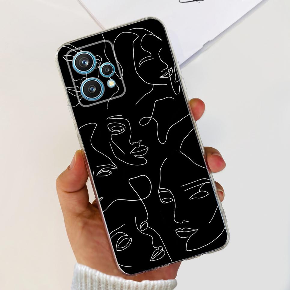 RMX3521 Чехол для телефона Realme 9 4G Задняя крышка С узором Сердце Любовь для пары Защита камеры Бампер Для Realme9 Мягкий силиконовый чехол