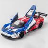Масштаб 1/32 Ford V8 GT, литая под давлением модель автомобиля, игрушечный автомобиль с откатным механизмом, звуком и светом для детей, коллекция подарков для мальчиков и девочек