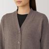 MUJI Washable Wool Dark Mocha Size BA1P5A4A Women's Mid-Gauge V-Neck Cardigan, Brown, XL,