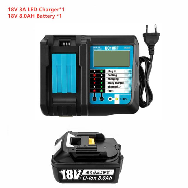 Bl1860 емкостью 8,0 Ач, заменяющий литий-ионный аккумулятор Makita 18 В, совместим с беспроводным электроинструментом Makita 18 В Bl1850 1840 1830.