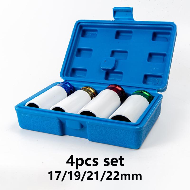Colour Hex Sockets Pneumatic Wrench Tire Screw Sleeve 1/2" Air Gun Tire Protection Impact Nut Socket Car Garage Repair Tool Kit