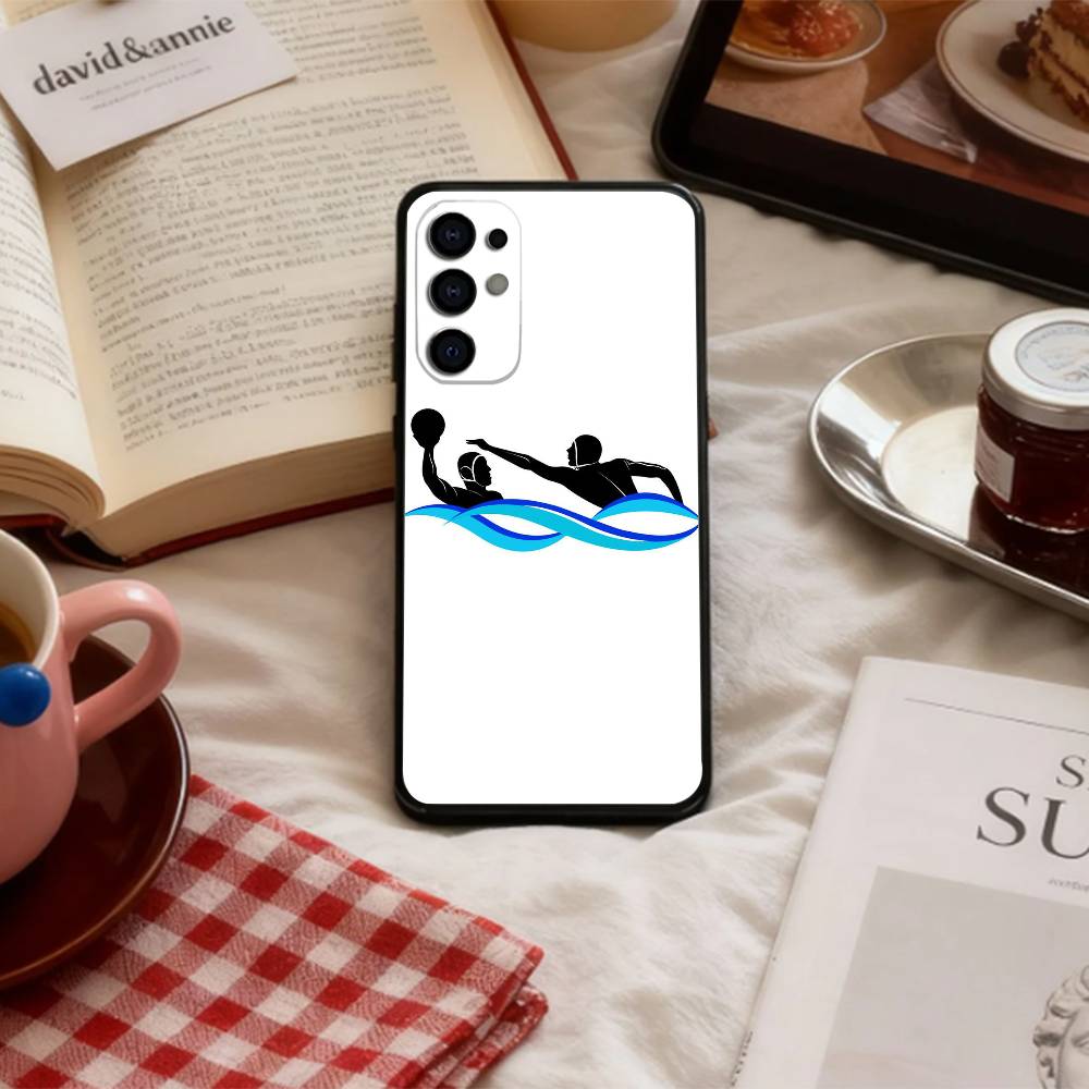 Чехол для телефона Splash W-Водное поло Спорт для Samsung S 25,24,23,22,30,21,10,9,Ultra,Plus,Lite,FE,4,5 G Мягкий Черный Чехол