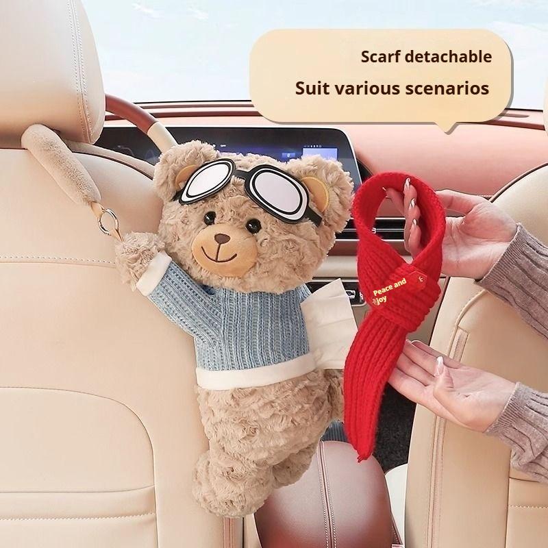 Creative Car Tissue Box Car Pumping Carton Hanging Type, Cute Cartoon Car Decoration Tissue Hanging Bag
