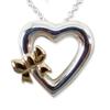 [Pre-owned] TIFFANY 925/750 Heart Ribbon Pendant/Necklace/j30-29