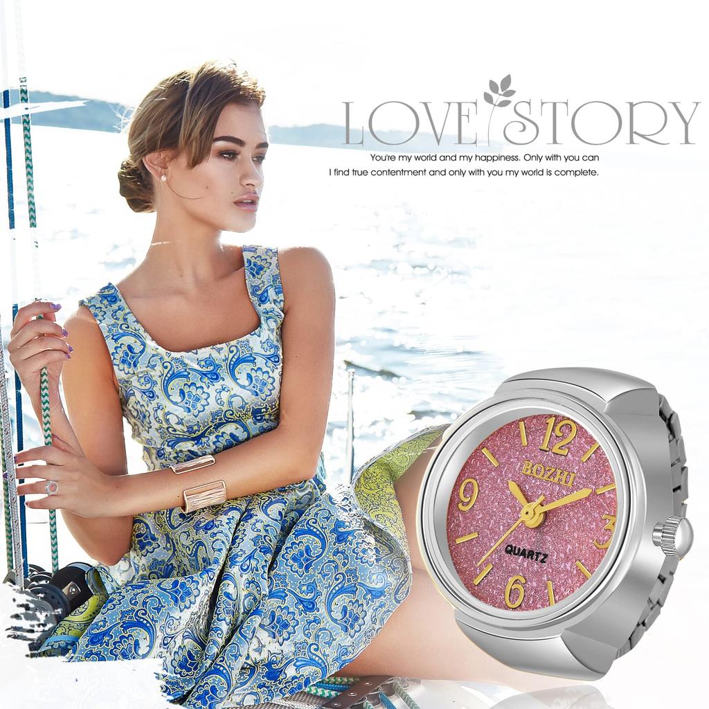 Часы JEWELRYWE, кольцо, аналоговый циферблат, стильные часы-кольца, водонепроницаемые, свободный размер, женские, белые, дневные, декоративные, подарок