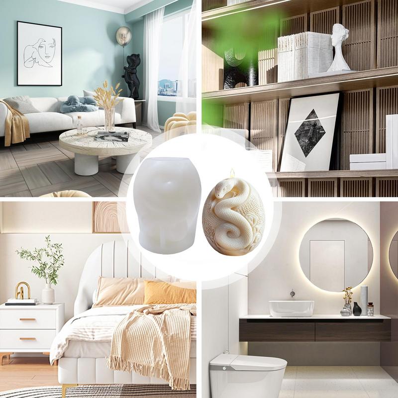 Смола Ароматическая Свеча Змея Рельеф Силиконовая Форма Ручной Работы Гипс Смола Украшения Формы Животное Мыло Принадлежности для Изготовления Свечей