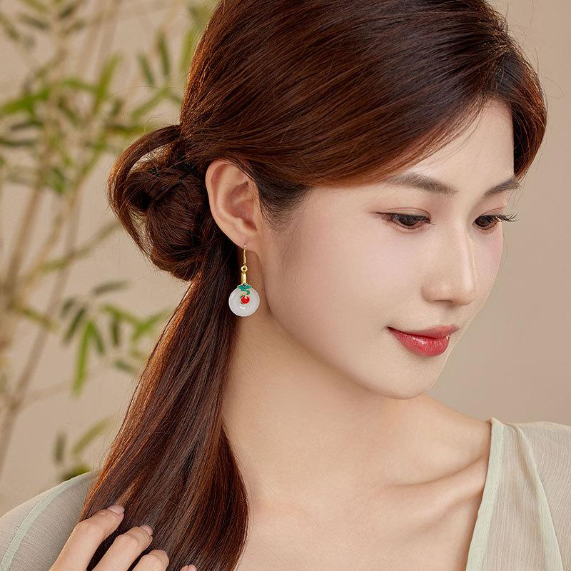 Антикварные серьги, оптовая продажа, женские новые серьги в китайском стиле, холодный национальный стиль Ханфу с высококачественным дизайном, благоприятные серьги с пряжкой и защитной облачной пряжкой