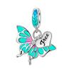 Fashion 925 Copper Fantasy Colorful Butterfly Series Pendent Beads Charms Fit 4MM Hole Diameter Bracelet Zircon Diy Making