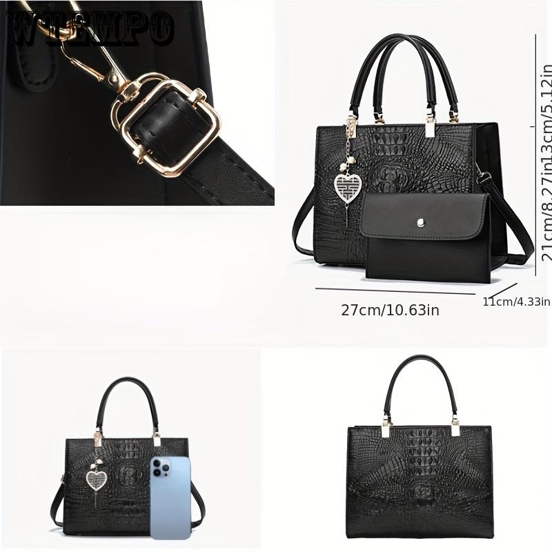 Новая сумка с рисунком крокодила, высокое качество и большая вместимость, подарок для мамы, сумка через плечо, сумка-тоут