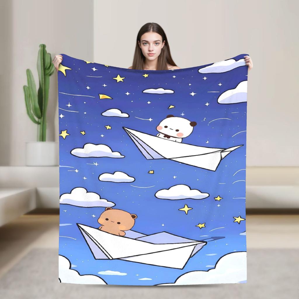 Soft BlanketGirls Boys Camping Bubu Dudu Flying Throw Blanket Flannel Bedspread For Couch Chair Sofa Bed Fashion Sofa Bed Cover