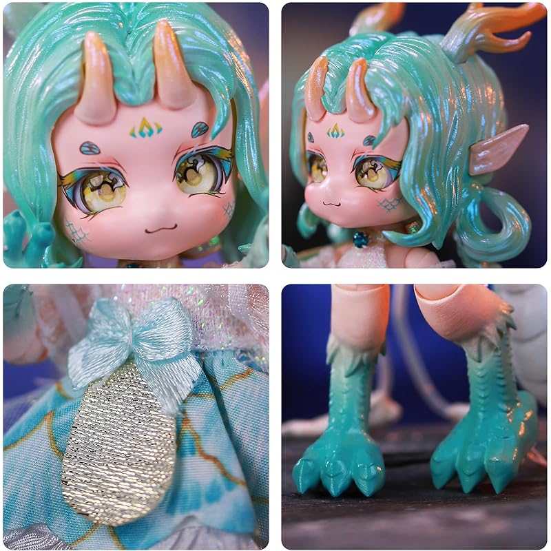 Кукла ICY Fortune Days 14 см bjd - набор кукол серии Beast, изготовлена из ПВХ и АБС, подарок, украшение, сделай сам Отлично подходит для упражнений, коллекции, кукла-девочка (Дракон)