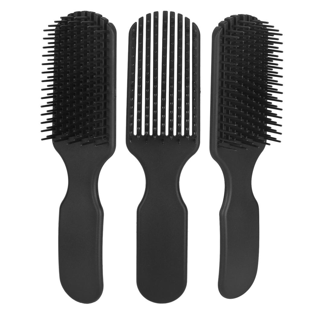 3pcs 9 Rows Hair Brush Wide Tooth Lightweight Ergonomic Detangling Brush for All Hair Types Styling