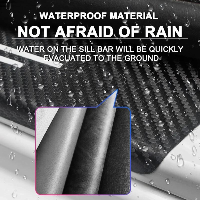Car Threshold Strip Carbon Fiber Sticker Car Door Sill Protector Accessories For Mitsubishi ASX Lancer EVO Pajero Outlander L200