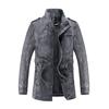 Autumn Winter Motorcycle Jackets Coat Male Leather Jacket Men Casual Warm Velvet Stand Sashes
