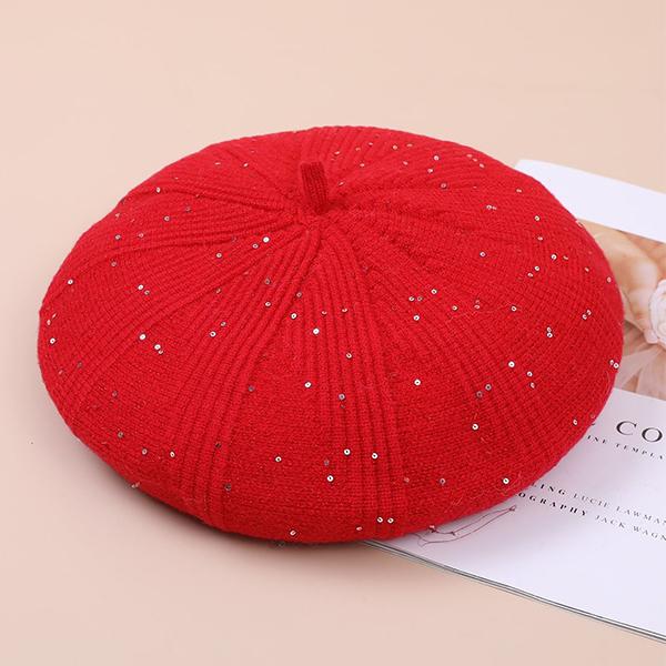 Осенне-зимний женский берет плюс флисовая зимняя вязаная шапка, однотонная женская теплая шапка