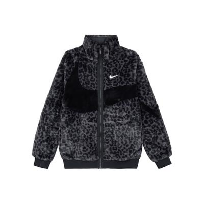 Спортивная одежда Swoosh FW22 Куртка на молнии из искусственного меха норки с велюровым воротником Мужская верхняя одежда Черный DH6685-011