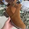 Женские ботильоны больших размеров Doc Martens в новом британском стиле, с пряжкой на ремне, круглым носком и квадратным каблуком