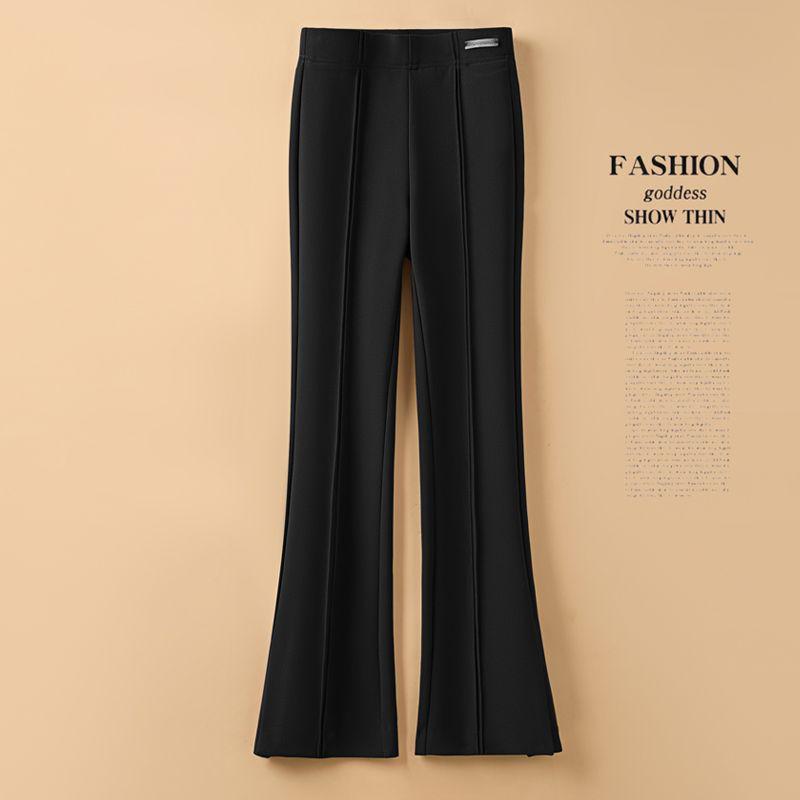 Женские узкие расклешенные брюки с высокой талией: Осень/Зима 2025. Подковообразный фасон с разрезами.